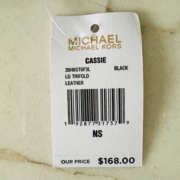 MICHAEL KORS Cassie Black Leather Large Tri-Fold Continental Wallet - Picture 7 of 7